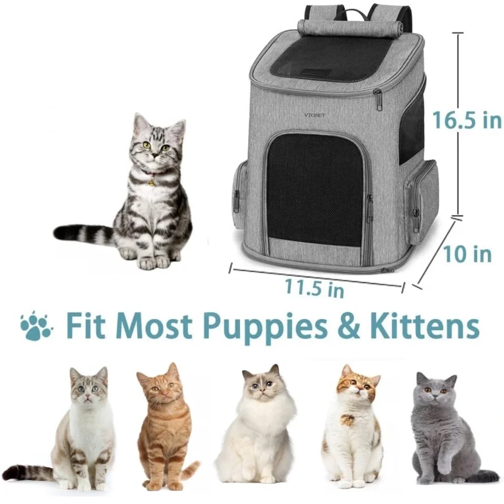 Ytonet Dog/Pet Backpack Carrier with Mesh for Small Dogs & Cats. New